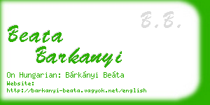 beata barkanyi business card